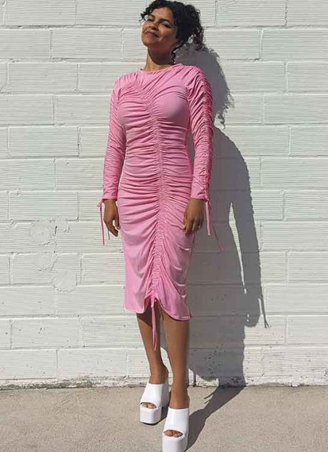 ME2049 Misses' Front or Back Reversible Knit Dress by Lydia Naomi