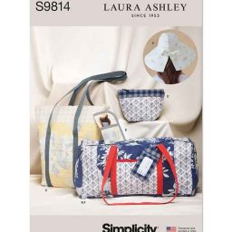 S9814 Hat in Three Sizes, Duffel, Tote, Cosmetic Case, Eyeglass Case and Luggage Tag by Laura Ashley