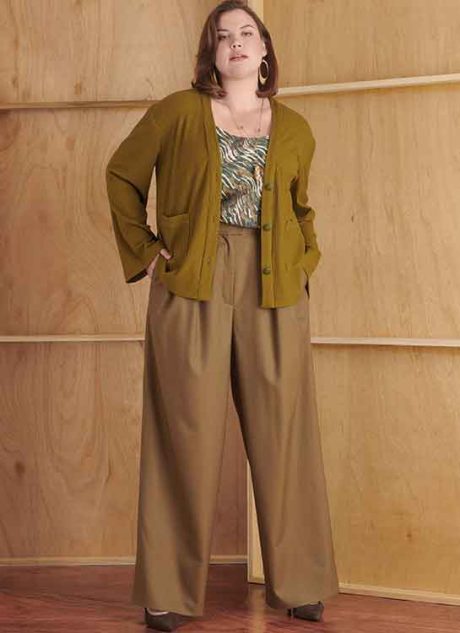 S9827 Women's Pants in Two Lengths, Camisole and Cardigan