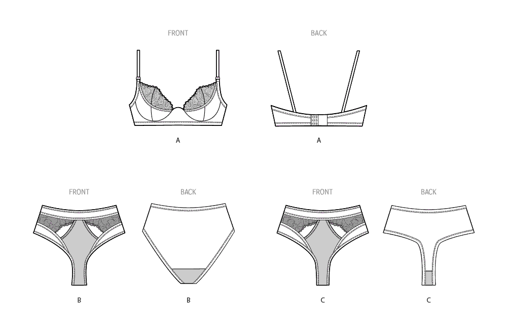 S9833  Misses' and Women's Bra, Panty and Thong by Madalynne