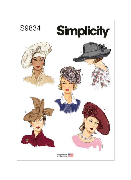 S9834 Misses' Hats in Five Styles
