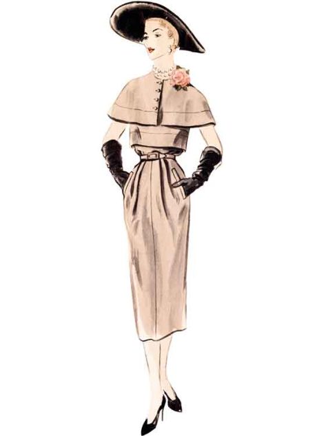 V1964 Misses' Dress and Capelet