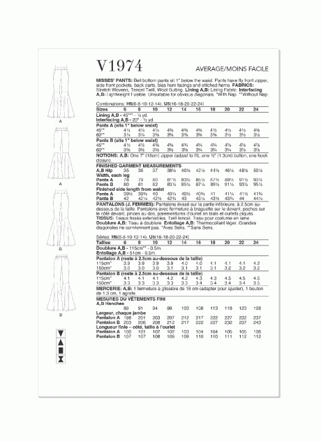 V1974 Misses' Pants