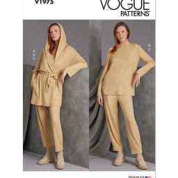 V1975 Misses' Knit Jacket with Belt, Top and Pants