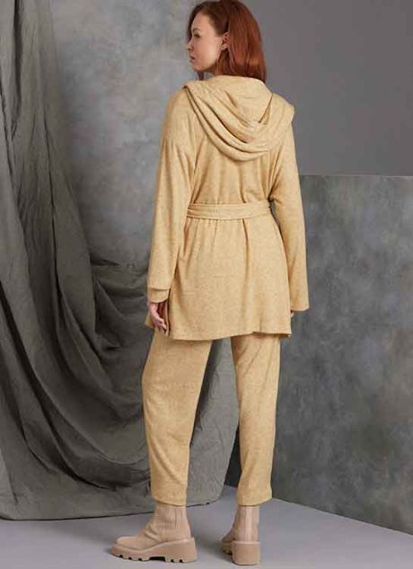 V1975 Misses' Knit Jacket with Belt, Top and Pants