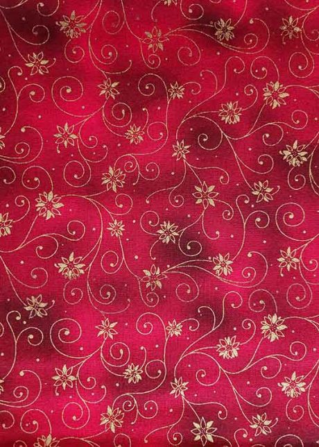 John Louden 100% craft cotton "Festive Curls", Red - Image 2