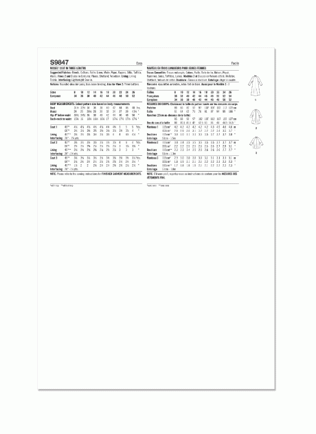 S9847 Misses' Coat in Three Lengths