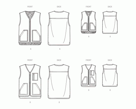 S9860 Children's, Teens' and Adults' Lined Vests for American Sewing Guild