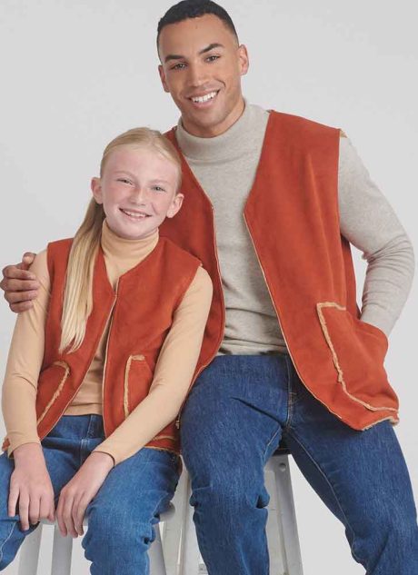 S9860 Children's, Teens' and Adults' Lined Vests for American Sewing Guild