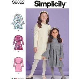 S9862 Children's and Girls' Knit Dresses