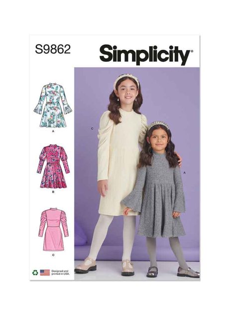 S9862 Children's and Girls' Knit Dresses