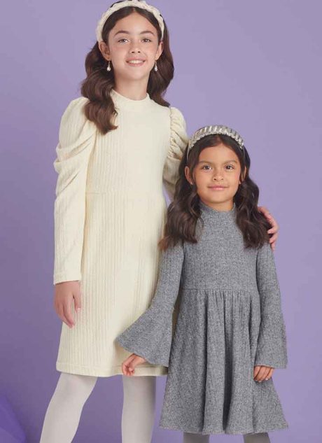 S9862 Children's and Girls' Knit Dresses