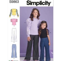 S9863 Children's and Girls' Top and Pants
