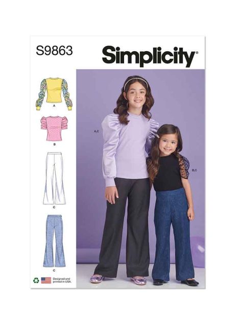 S9863 Children's and Girls' Top and Pants