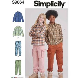 S9864 Girls' and Boys' Shirt and Cargo Pants