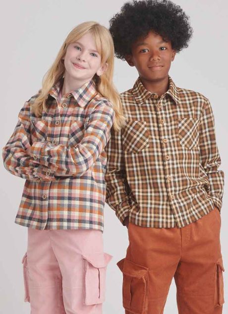 S9864 Girls' and Boys' Shirt and Cargo Pants