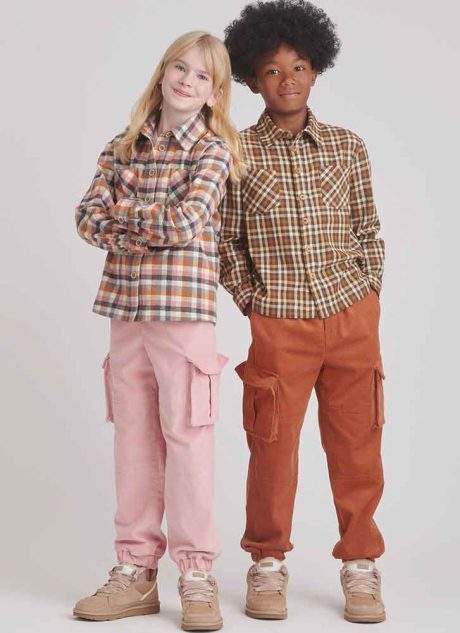 S9864 Girls' and Boys' Shirt and Cargo Pants