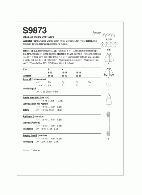 S9873 Apron and Kitchen Accessories