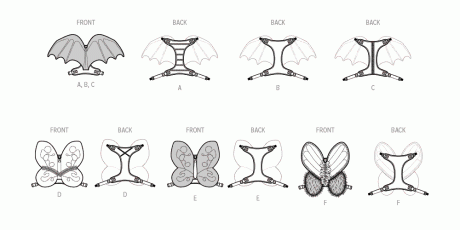 S9875 Dog Harness with Wings by Carla Reiss Design