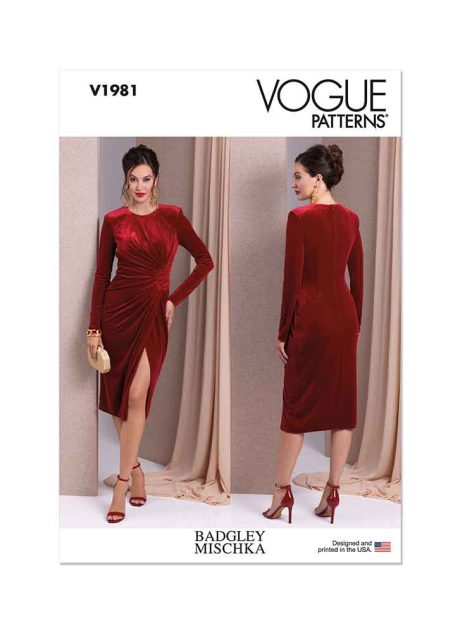 V1981 Misses' Knit Dress by Badgley Mischka