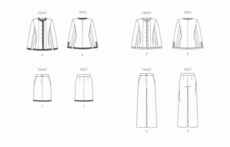 V1992 Misses' Jackets, Skirt and Pants