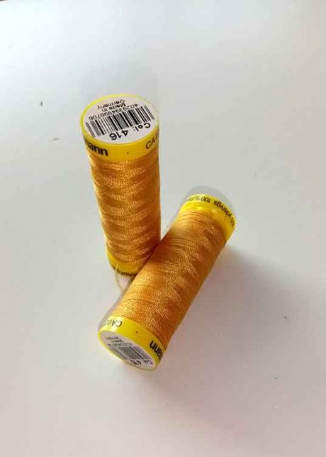 Gutermann Maraflex elastic thread, Col. 416 (gold)