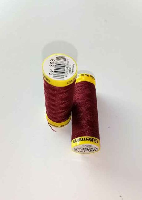 Gutermann Maraflex elastic thread, Col. 369 (maroon)