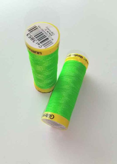 Gutermann Maraflex elastic thread, Col. 3853 (neon green)
