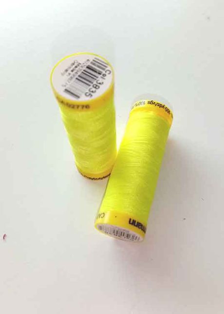 Gutermann Maraflex elastic thread, Col. 3835 (neon yellow)