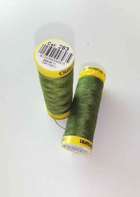 Gutermann Maraflex elastic thread, Col. 283 (olive green)