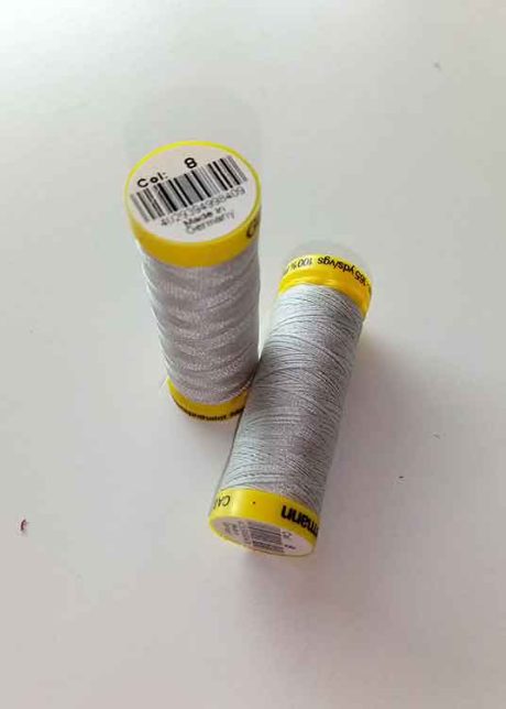 Gutermann Maraflex elastic thread, Col. 8 (silver grey)