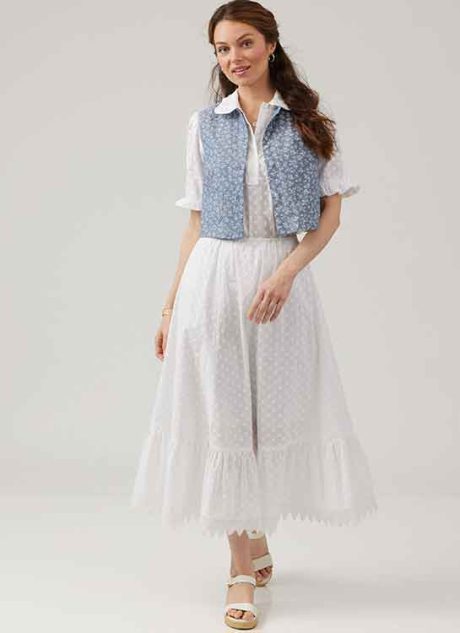 M8463 Misses' Blouse, Vest, Skirt and Petticoat by Laura Ashley - Image 5