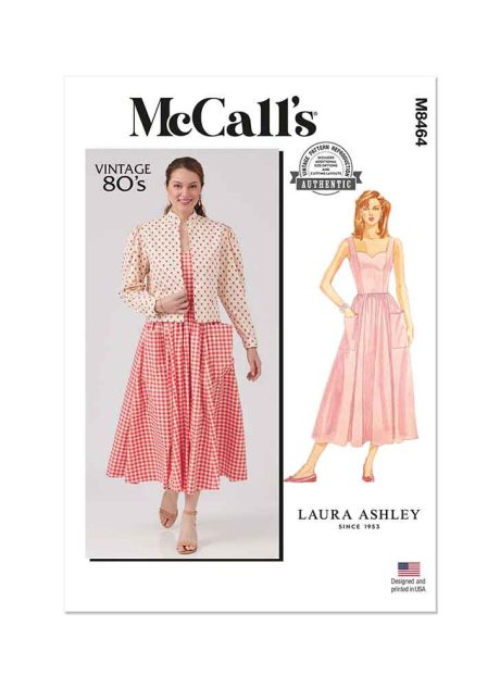 M8464 Misses' and Miss Petite Lined Jacket and Dress by Laura Ashley