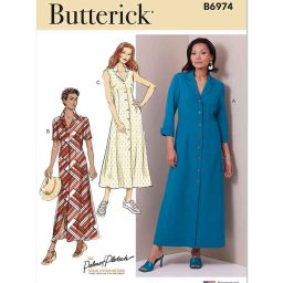 B6974 Misses' Shirt Dress with Sleeve Variations by Palmer/Pletsch