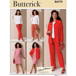 B6975 Misses' Jacket, Knit Top and Dress, and Pants  by Palmer/Pletsch
