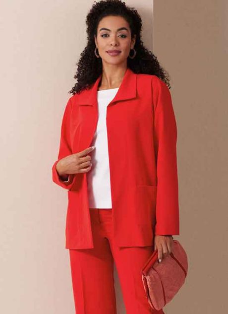 B6975 Misses' Jacket, Knit Top and Dress, and Pants  by Palmer/Pletsch