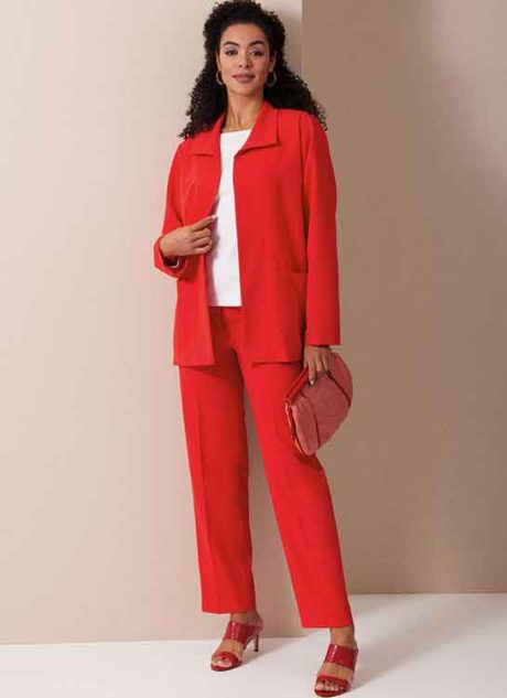 B6975 Misses' Jacket, Knit Top and Dress, and Pants  by Palmer/Pletsch