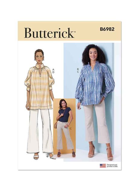 B6982 Misses' Tunics and Jeans