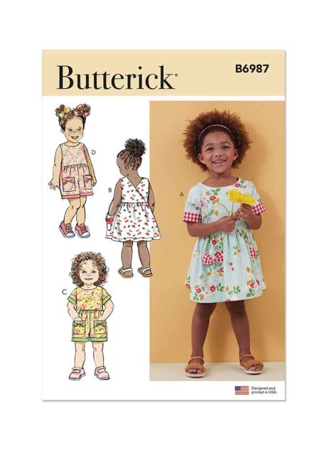 B6987 Toddlers' Dresses and Rompers