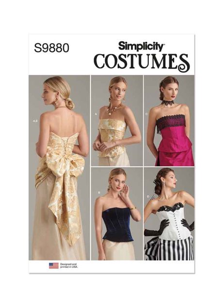 S9880 Misses' Corsets and Sash