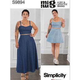 S9894 Misses' and Women's Top and Skirt in Two Lengths By Mimi G Style