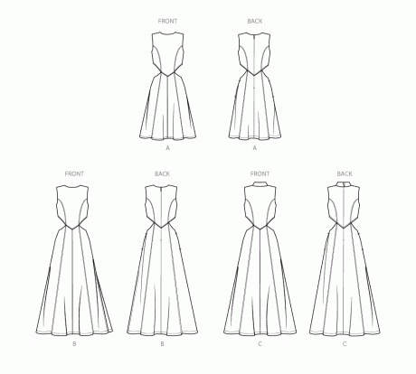 S9920 Misses' Dress with Neckline and Length Variations