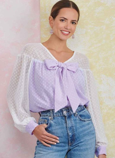 S9921 Misses' Top with Sleeve Variations