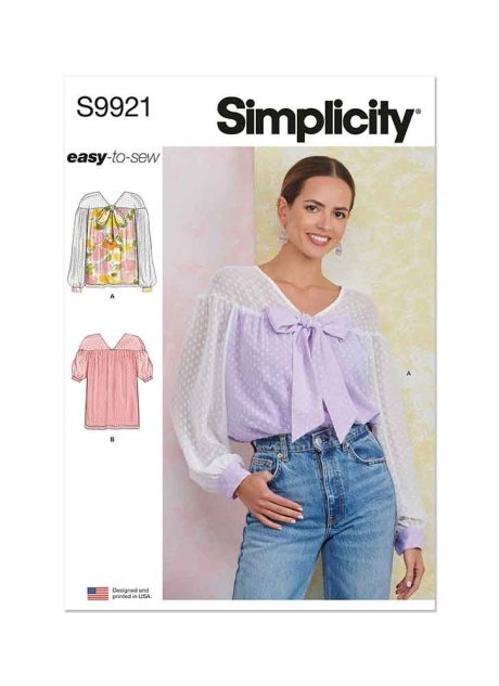 S9921 Misses' Top with Sleeve Variations