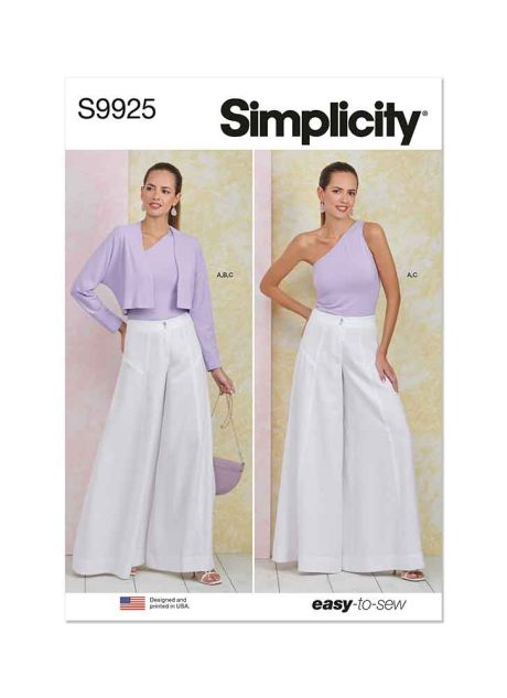 S9925 Misses' Pants, Knit Shrug and Top