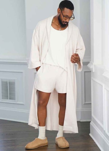 S9931 Men's Robe, Knit Tank Top, Pants and Shorts by Norris Danta Ford