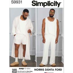 S9931 Men's Robe, Knit Tank Top, Pants and Shorts by Norris Danta Ford