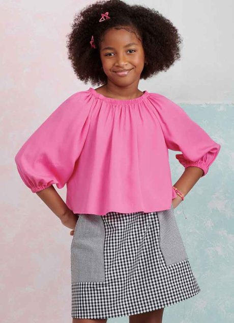 S9934 Girls' Tops and Skirts