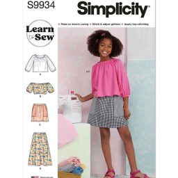 S9934 Girls' Tops and Skirts