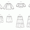 S9934 Girls' Tops and Skirts